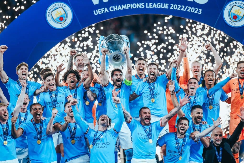 Man City win the Champions League to complete the treble