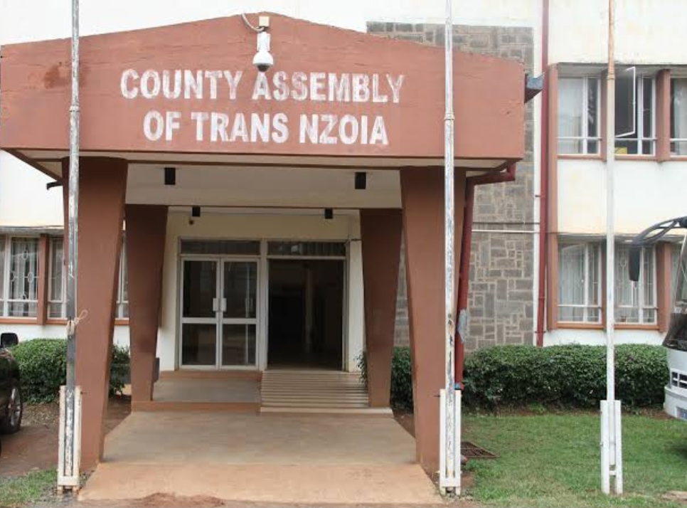 Former Trans Nzoia County assembly staff demonstrate over unpaid dues