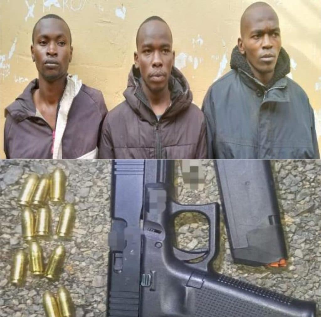 Three arrested over violent robbery in Ngong, firearm recovered
