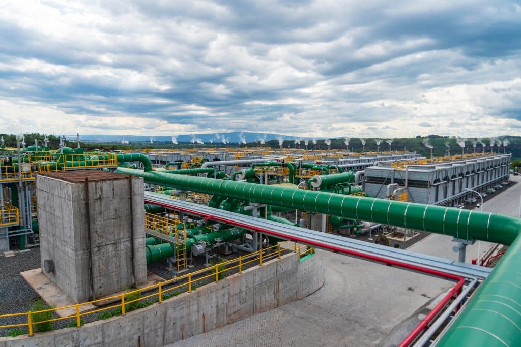 Menengai Phase I Orpower 22 geothermal power plant project, constructed by China's Kaishan Group, in Nakuru County, Kenya. (Xinhua/Xie Jianfei)
