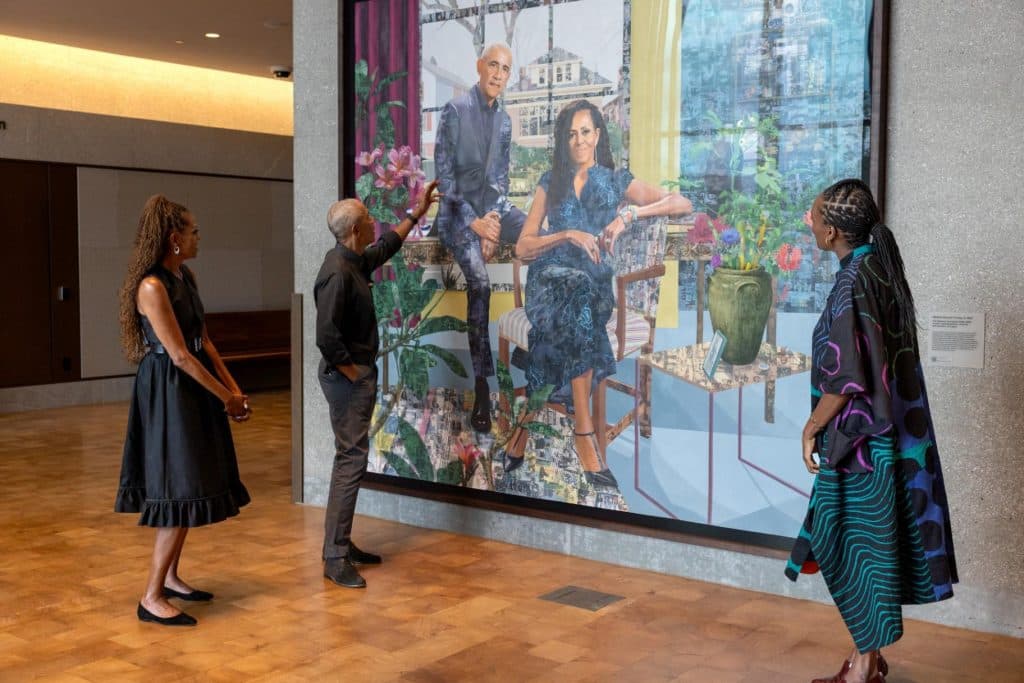 Nigerian artist paints first official joint portrait of the Obamas