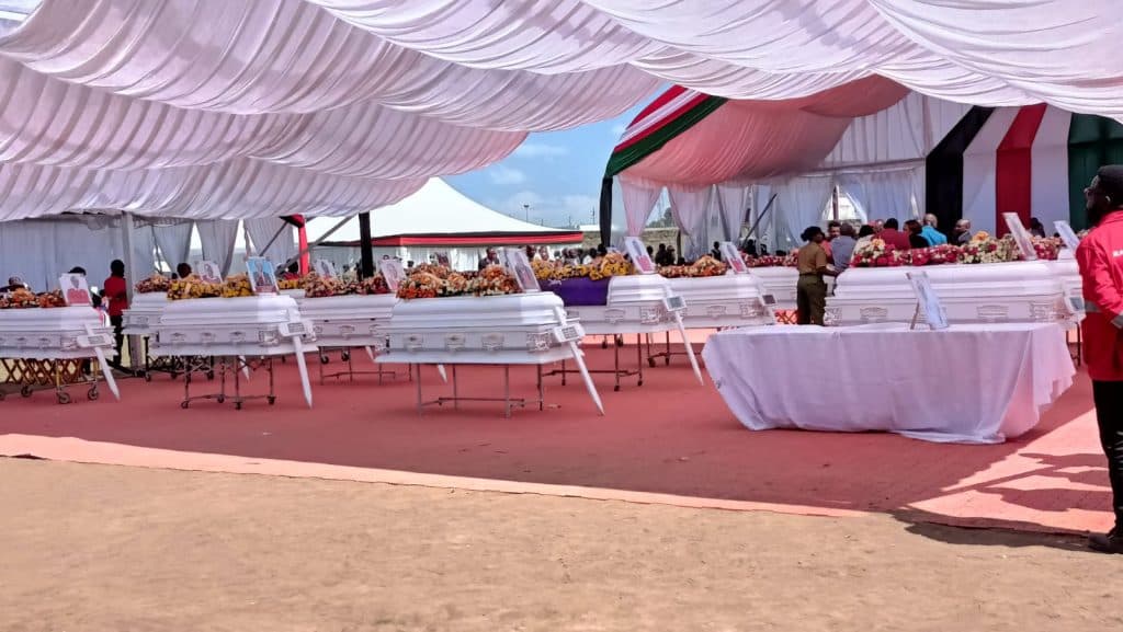Emotional moments as requiem mass for Utumishi Girls fire victims gets underway