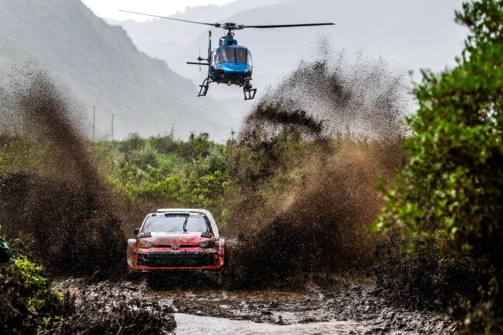 Toyota Gazoo rules on muddy and dry day 1 of the WRC Safari Rally